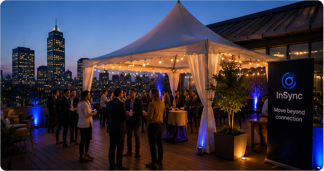 InSync pilot event with professional attendees networking